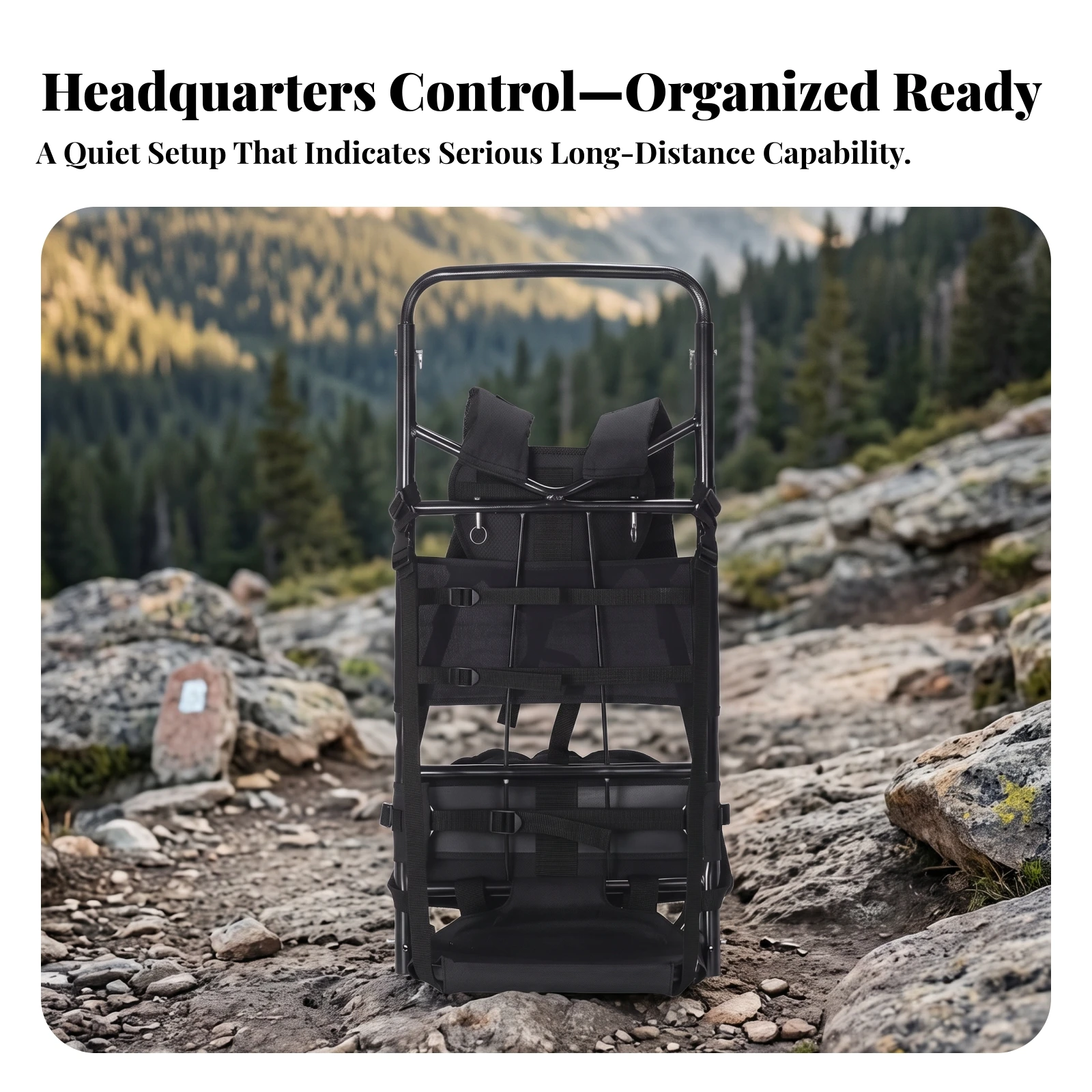 Backpack Frame Carrier with Load Platform Ergonomic External Frame Backpack Carrier Adjustable Padded for Hikers, Hiking