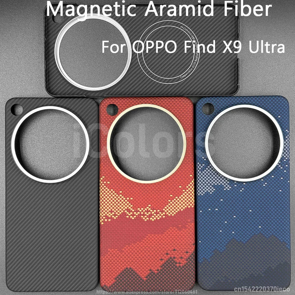 for OPPO Find X9 Ultra Case Glass Version Aramid Carbon Fiber Case Magnetic with MagSafe Ultra thin Lightweight Protective Cover