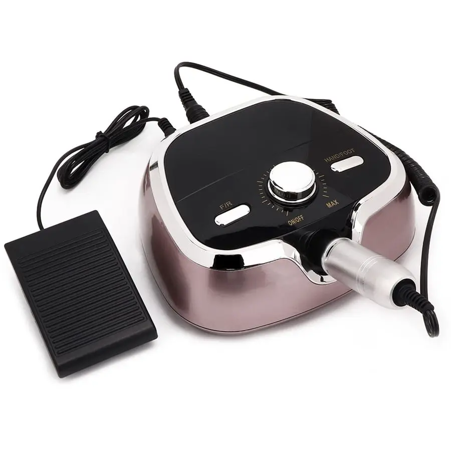 آلة حفر الأظافر الكهربائية الاحترافية، 35000 دورة في الدقيقة 6 بت دواسة القدم مجموعة أدوات مانيكير لصالونات التجميل لإزالة الأكريليك، باديكير am #1