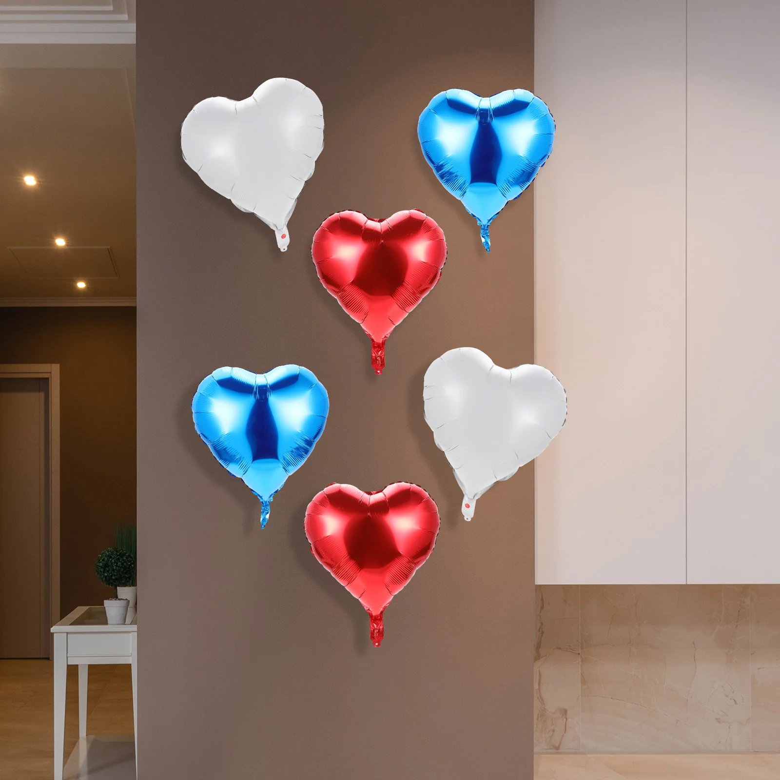 

Aluminum Foil Balloons 4th of July Patriotic Party Decorations Heart Shaped Metallic Balloon Accessories for Celebration Event