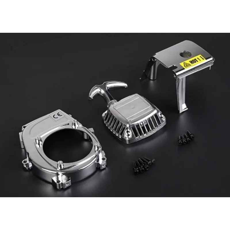 Motor de partida por tração cromado e tampa da cabeça para motor 32cc 36cc fit LOSI 5ive-T Redcat FG Rovan Baja 5B 5T LT