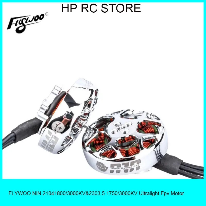 

Flywoo NIN FPV Motors - 2104 (1800/3000KV) & 2303.5 (1750/3000KV), Ultralight for Whoop/Toothpick Drones