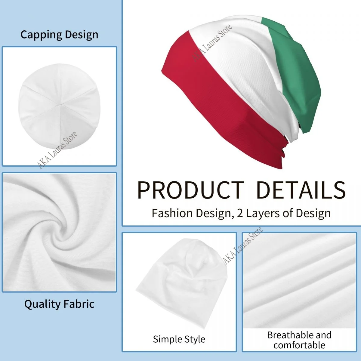 قبعات رقيقة بطبقة مزدوجة للشتاء للجنسين بعلم الكويت للرجال والنساء #4
