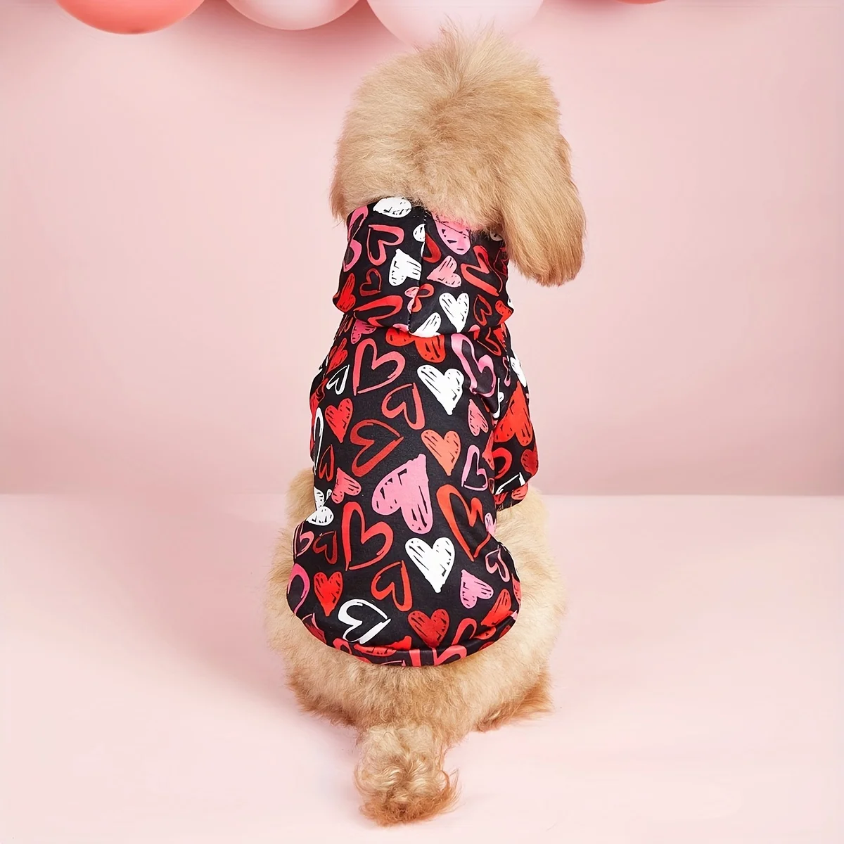 Funny Heart Shirt Valentine\'s Day Pet Dog Hoodies Cute Puppy Costume Clothes for Small Medium Dogs Cats Pets