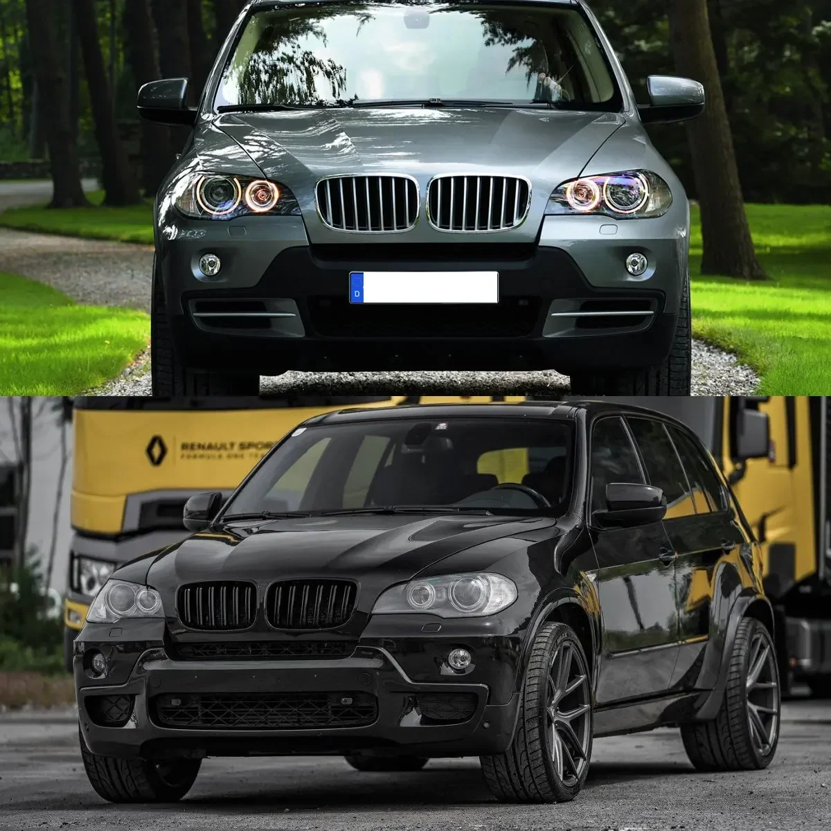 Car Head lights Covers Headlight Lens Cover For BMW E70 X5 Petrol Diesel SUV 2008-2013 Shell Lampshades Transparent Replacement