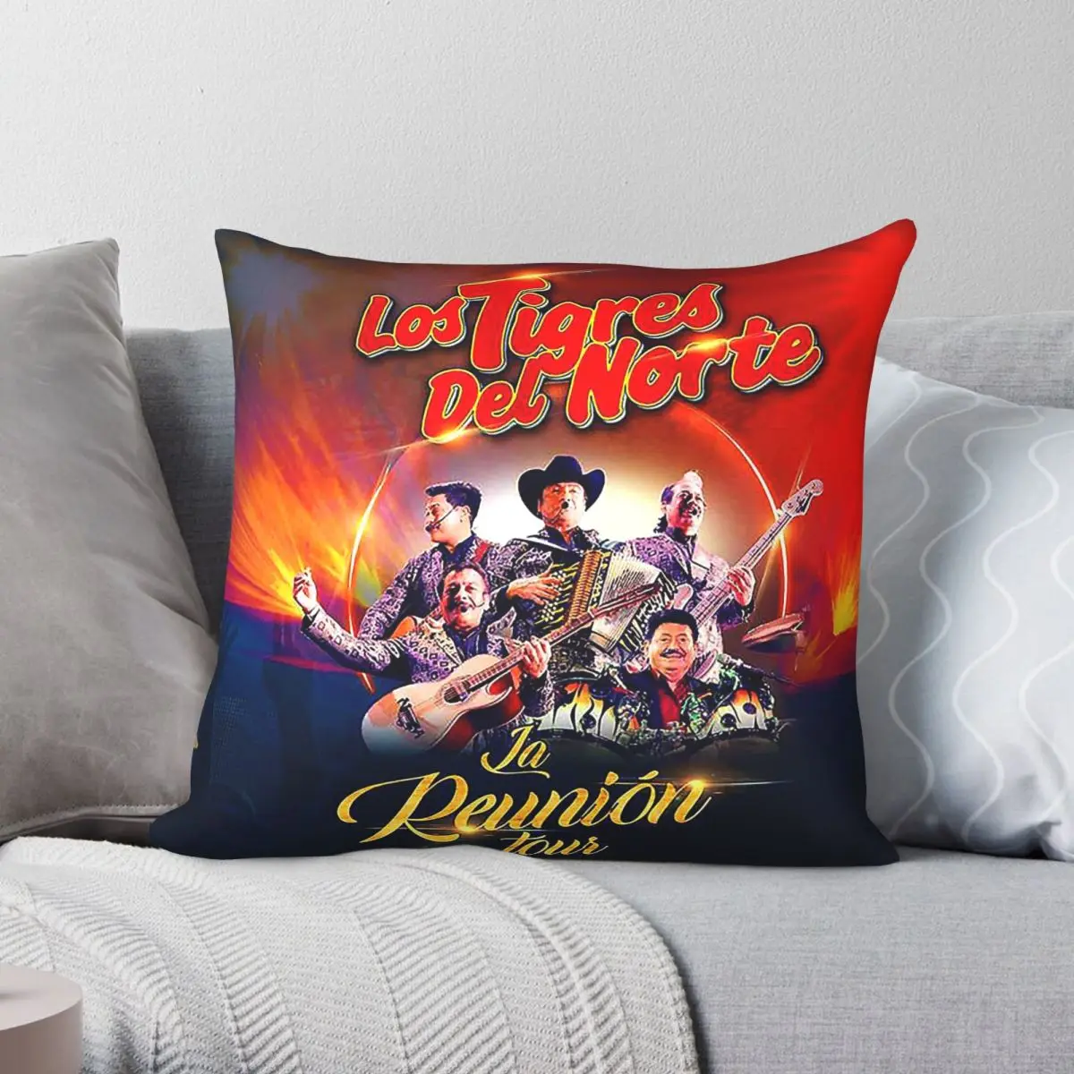 Funda de almohada cuadrada Los Tigres Del Norte Reina De Reinas, funda de almohada decorativa con cremallera y diseño de terciopelo de lino y poliéster, funda de cojín para cama