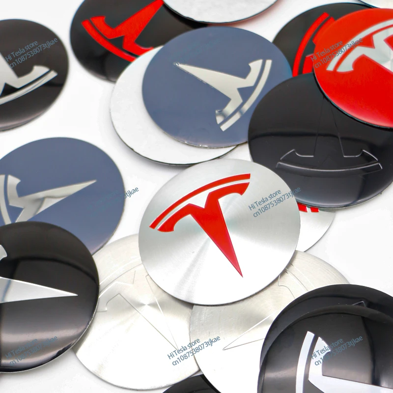 4 pcs 65mm Tesla glossy wheel hub stickers car wheel center stickers for Tesla model 3 Y X S accessories personalized decoration