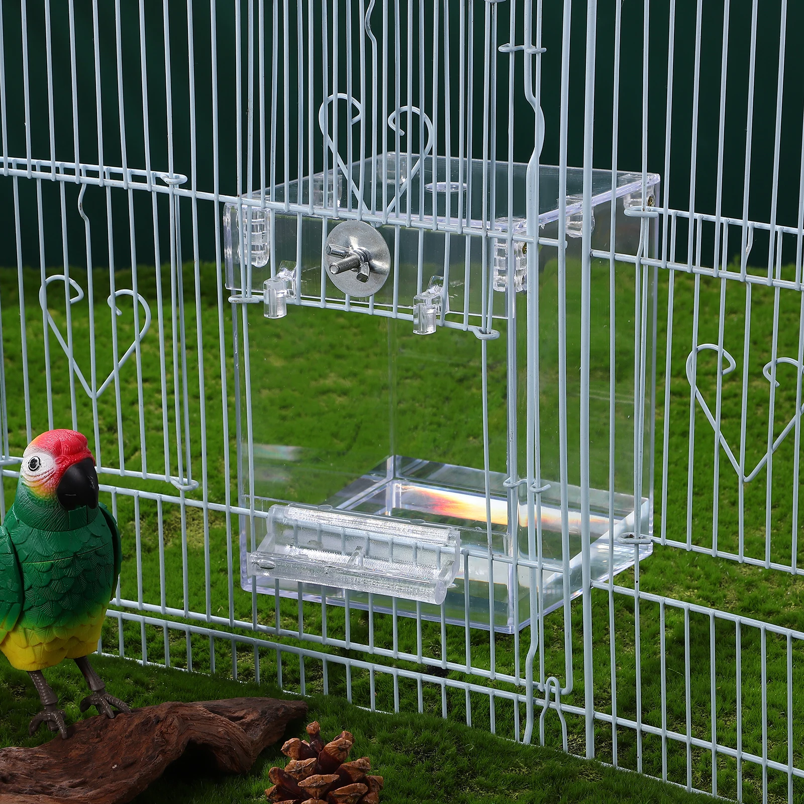 

Parrot Bath Box Cage Accessories Bathing Tub Bird Bath Cage Pet Bathtub Sturdy Acrylic Multifunctional Bird Shower Parakeet