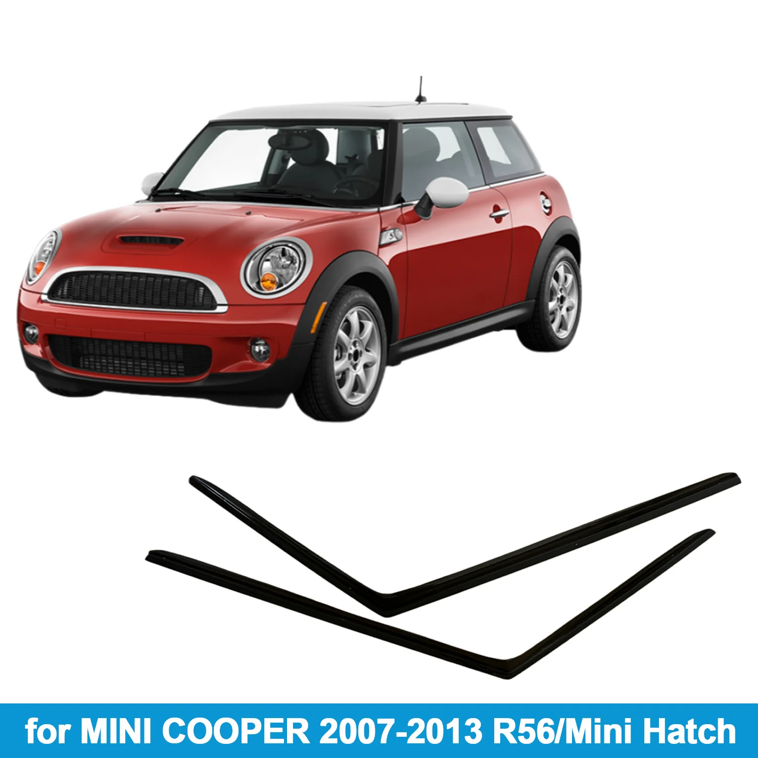 

Window Visor for MINI COOPER 2007-2013 R56 Mini Hatch Rain Guard Side Vent Deflector Weathershield Outside-Mount Tape On