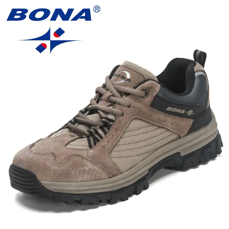 BONA-Skid Resistance Hiking Shoes for Men, Trekking Sneakers, Walking Joggi, Wear Resistance, New Designers, 2023