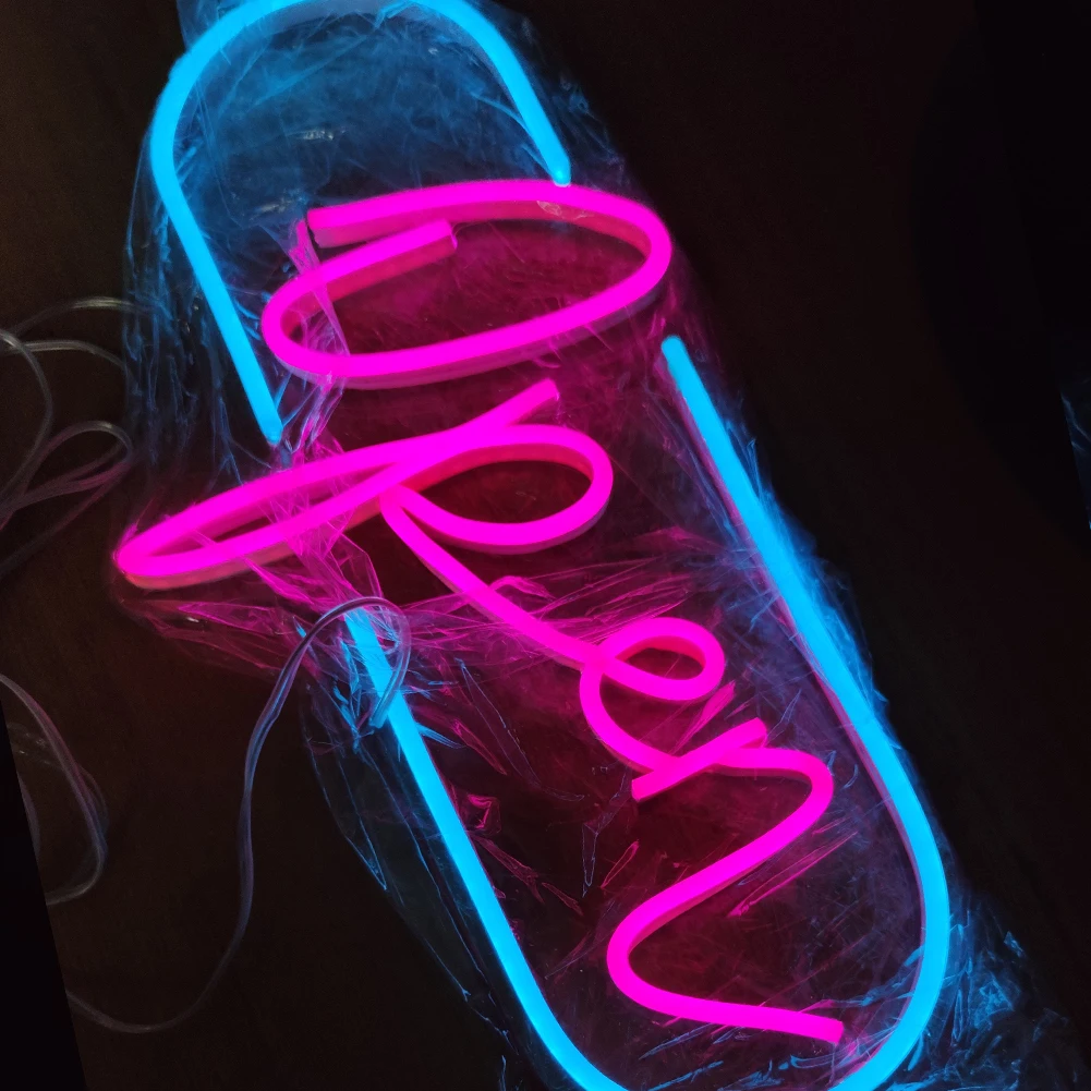 

Ultra Bright LED Neon Open Sign - USB Powered - Multiple Light Display Modes - Bright & Vivid Illumination - Boost Your Business