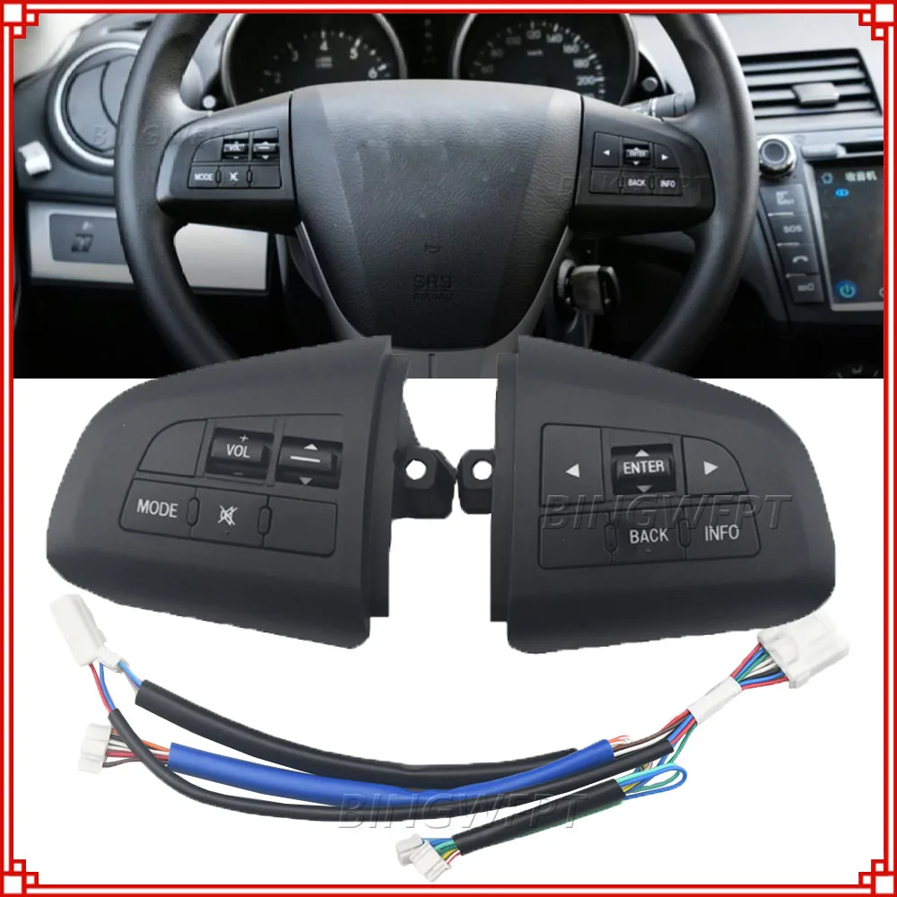 

Для Mazda 3/5 CX7 BL 2008 2009 2010 2011 2012 2013 Высокое качество рулевого колеса BT аудио круиз-контроль кнопка переключения автомобиля Стайлинг