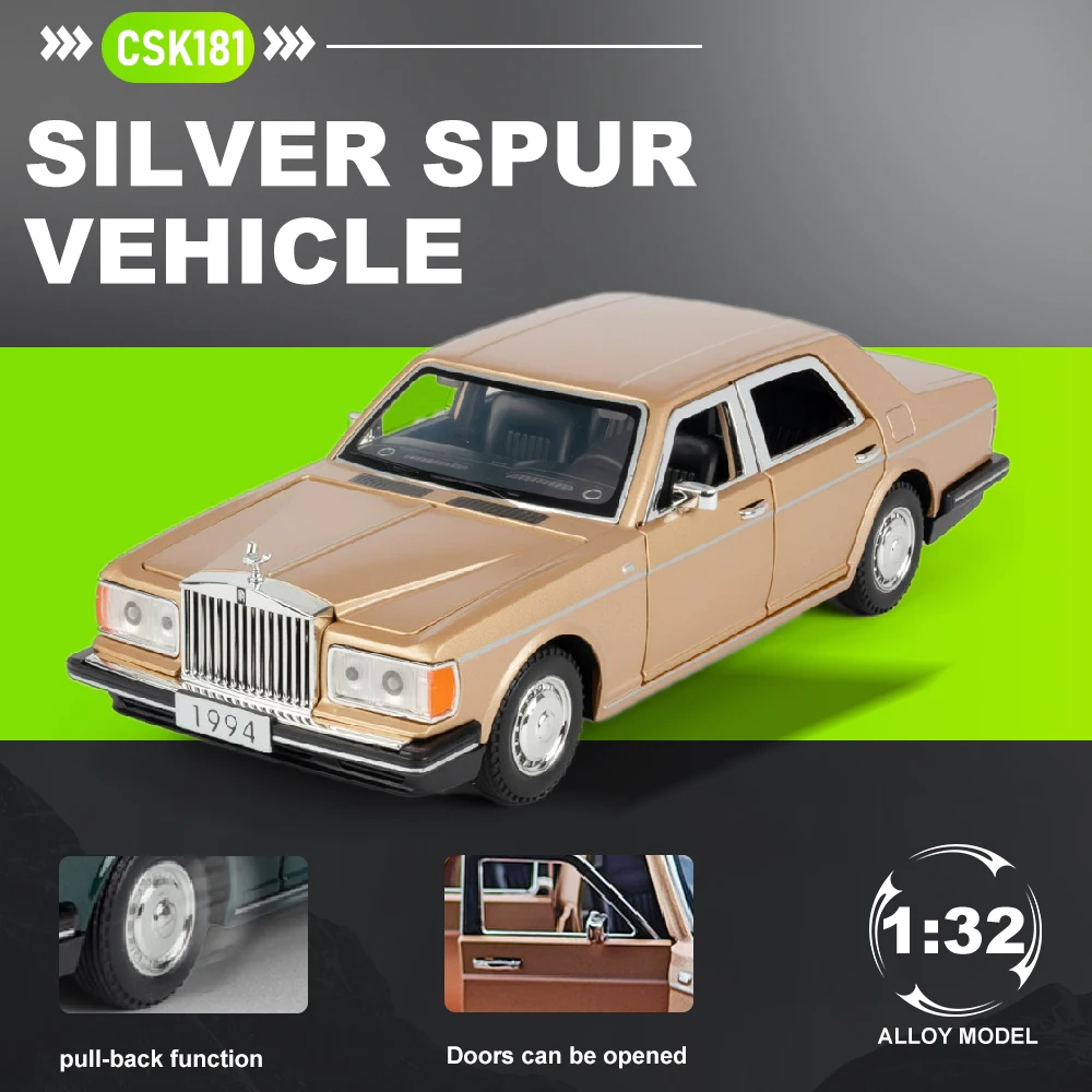 

1:32 Rolls Royce Silver Spur‌ Camaro SS Models Toys Cars Alloy Diecast Wheel Pull Back Miniature Vehicle Office Table Ornaments