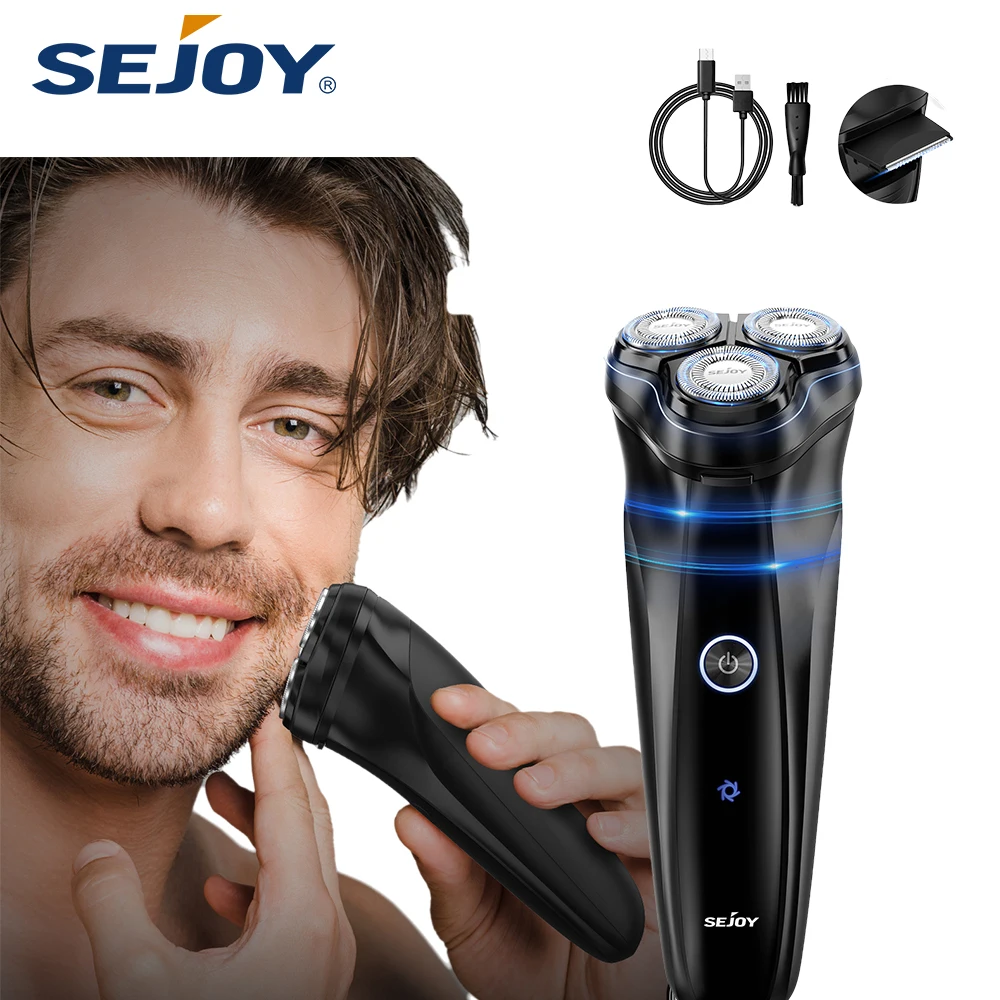 

Sejoy Beard Shavers for Men Electric Razor Cordless Rechargeable Triple Blades Shaver Electric Shaver for Men