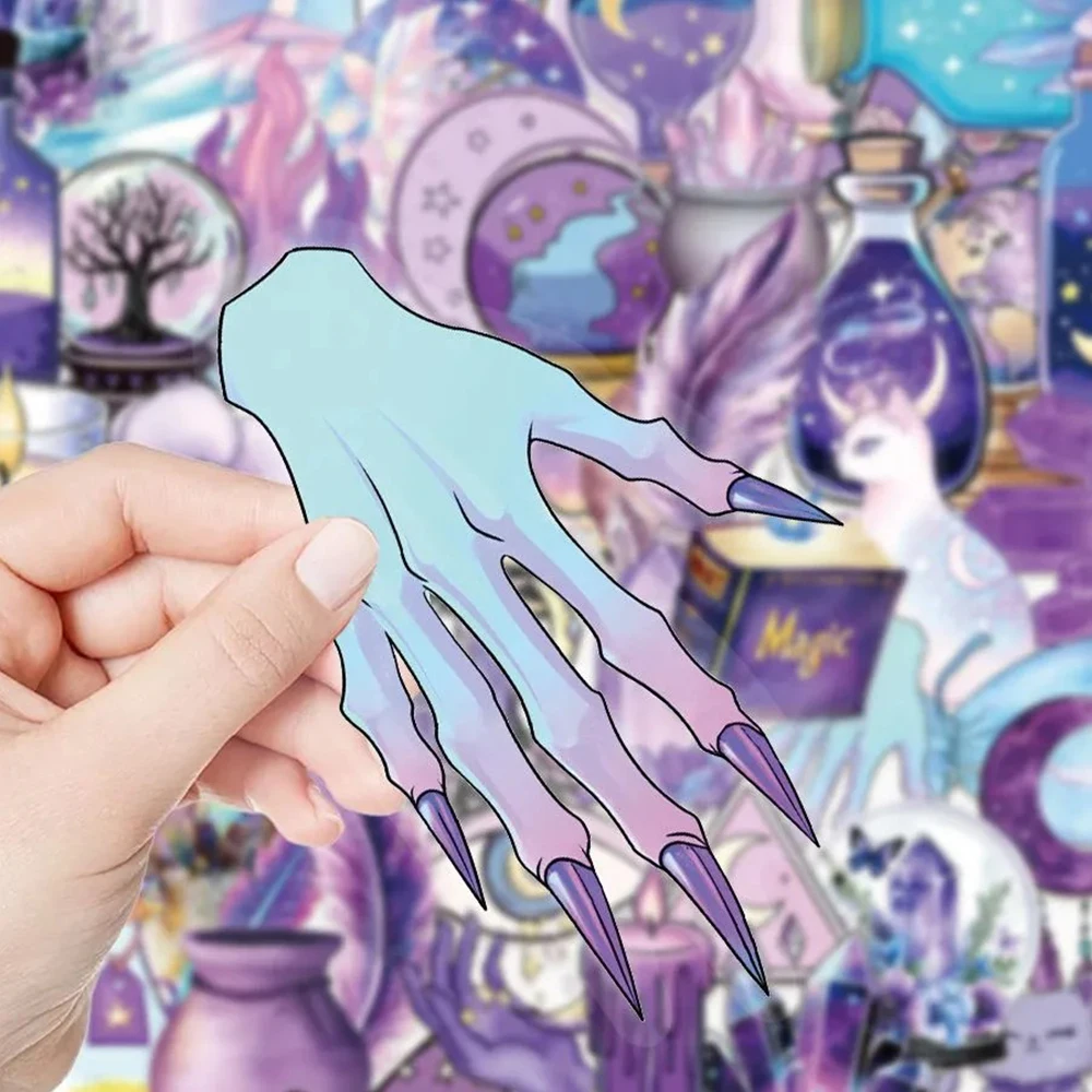 10/30/50/100 قطعة ليزر شفاف لطيف ماجيك الساحرة الكتابة على الجدران ملصقات الجمالية PET DIY بها بنفسك حقيبة الهاتف المحمول ملصق مضاد للمياه #3