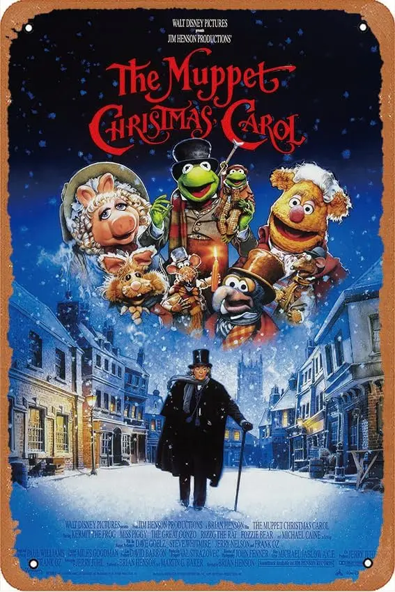 Muppet عيد الميلاد كارول الفيلم المشارك الرجعية معدن القصدير تسجيل جدار المنزل جدار الفن معدن القصدير تسجيل ، كهف ، بار ، نادي ، المنزل جدار الفن المعادن
