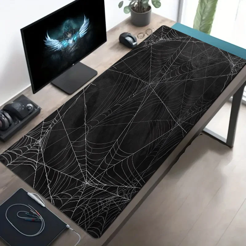 Spider Web Extended Mouse Pad Non-Slip Rubber Desk Mat for Gaming and Office Use