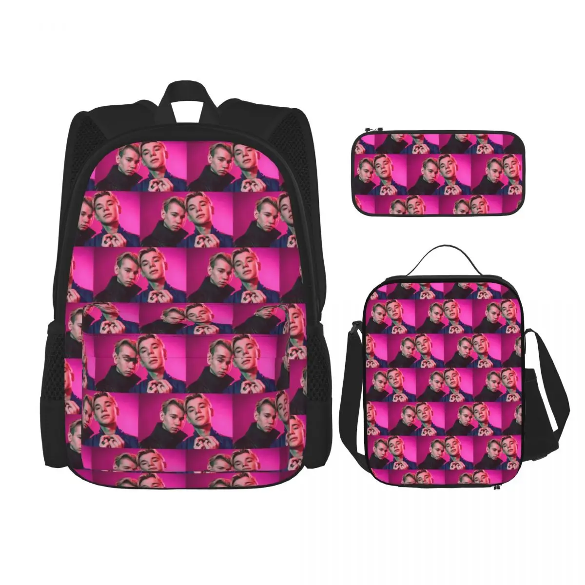 

Marcus And Martinus Sweden Norway Eurovision Backpacks Children School Bags Kids Rucksack Lunch Bag Pen Bag Three-Piece Set