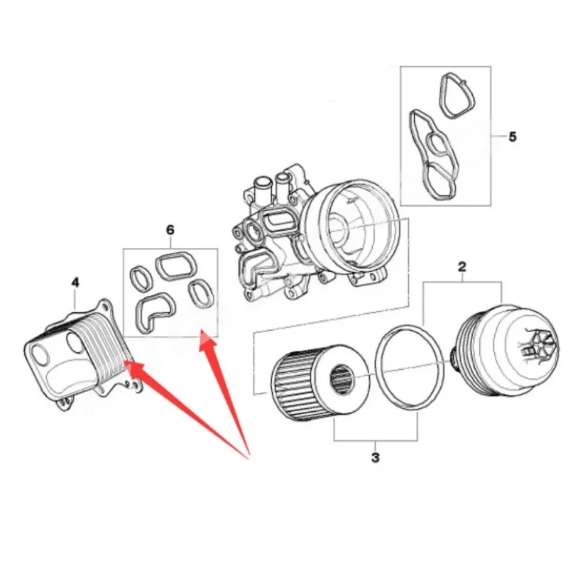 11427546279 น้ำมันคูลเลอร์โลหะสำหรับเปอโยต์ 207 208 308 3008 สำหรับซีตรอง C3 C4 C5 MINI