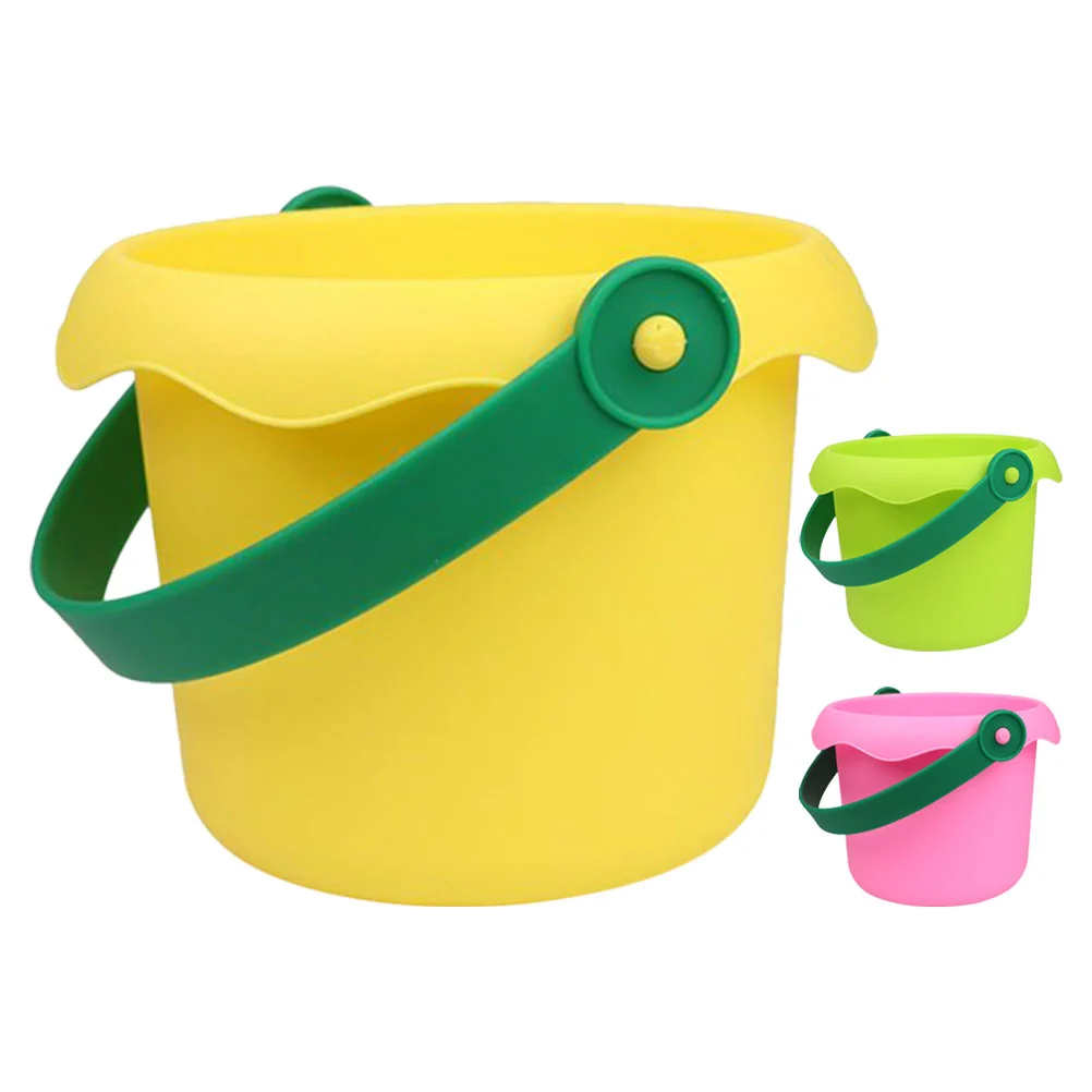 3 Pcs Toy Buckets Beach Lightweight Multi-use Portable Sand Outdoor Playing Child