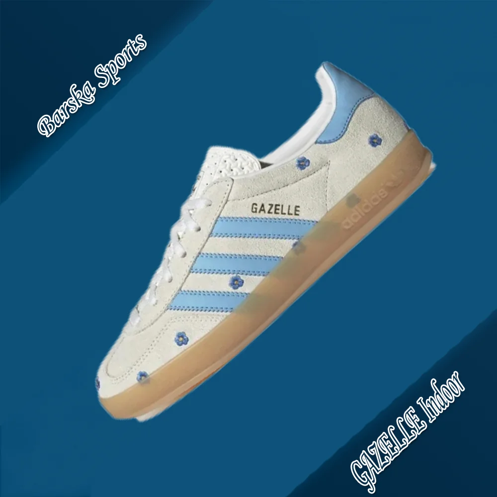 adidas Originals GAZELLE Indoor Comfort Scarpe da cricket basse da uomo e da donna Blu Grigio