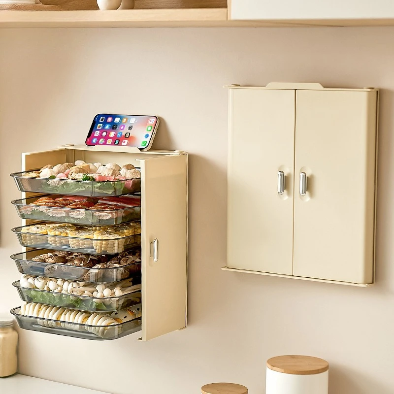 Simple Storage Rack, Kitchen Side Dish, Household Wall Hanging Folding Non-punching Plate Storage Rack