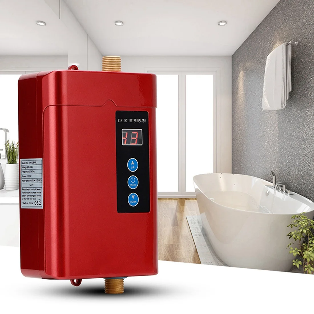 Aquecedor de água elétrico digital instantâneo tankless aquecedor de água para cozinha banheiro chuveiro aquecedor de água quente eua plug d