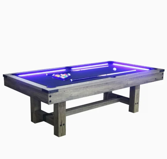 

New high-quality 8-foot LED billiard table, automatic ball return indoor billiard table, American billiards table