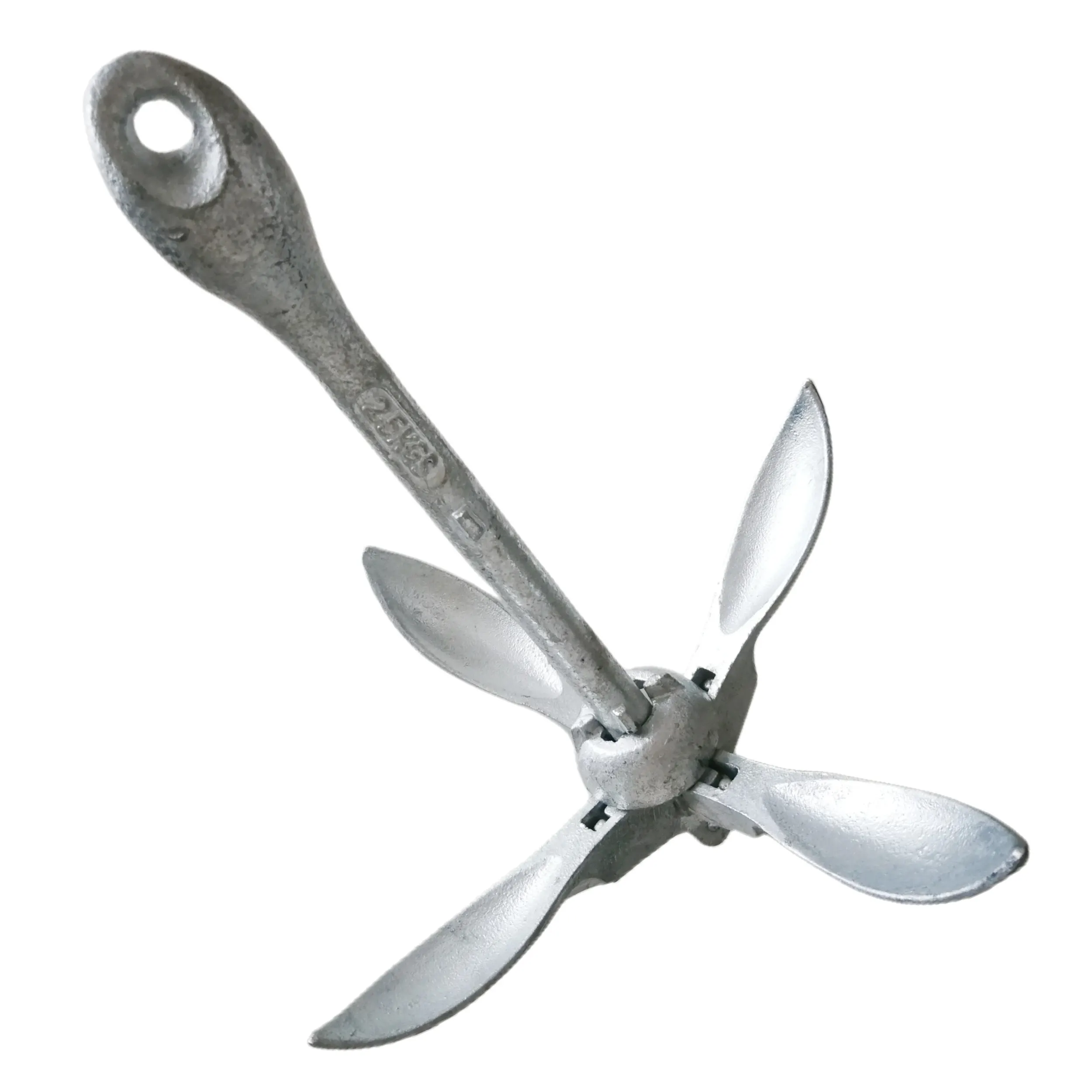 2.5 Kg  5.5 Lb  Folding Boat Grapnel Anchor -Galvanized Iron