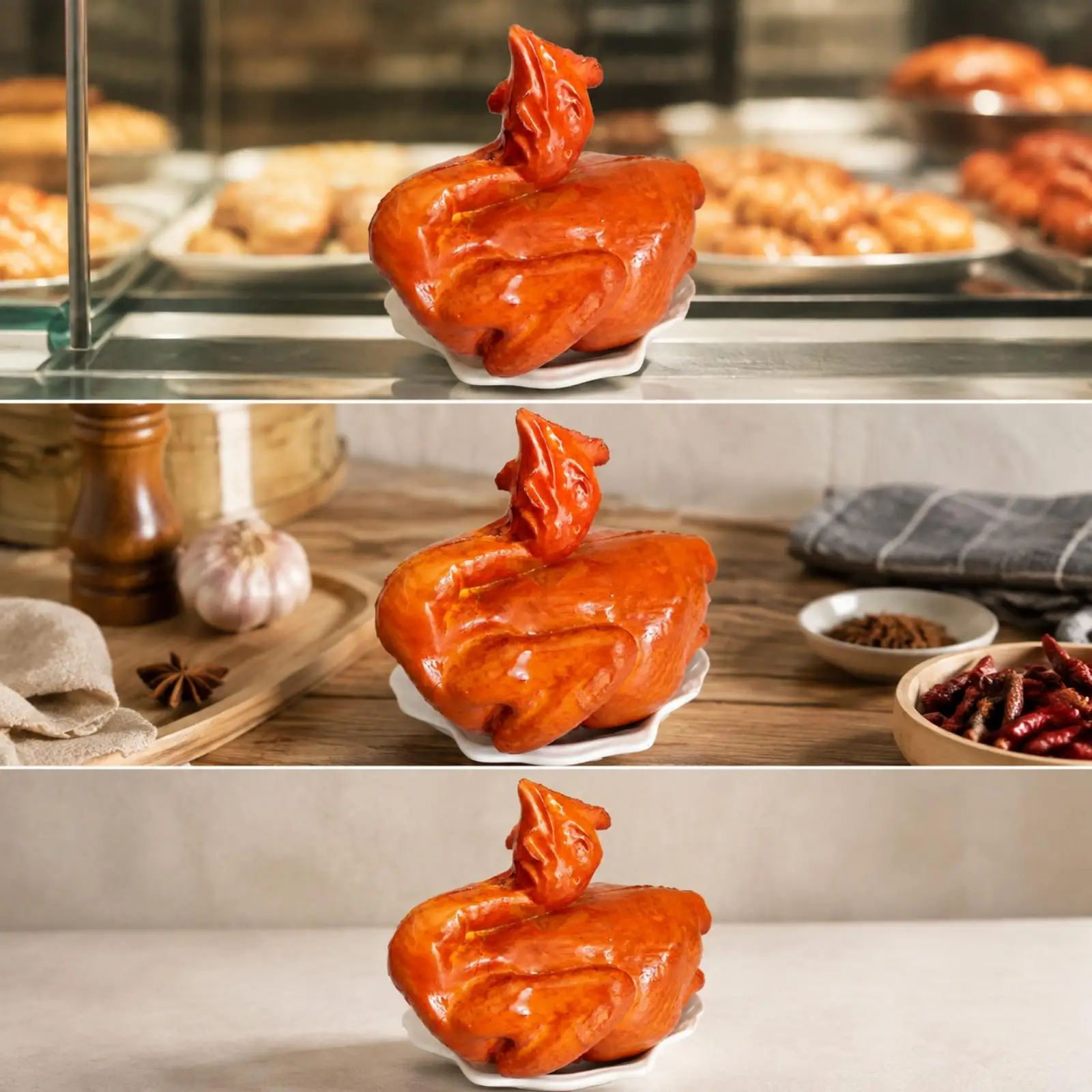 Realistic Chicken Simulation Prop Lightweight 18cm Food Model for Kitchen Decor Photoshoot Staging