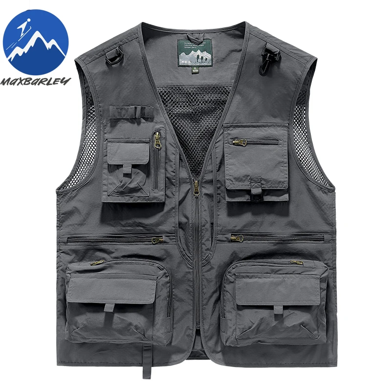 

Multi-Pocket Vest Men's Casual Outdoor Sports Mesh Breathable Sleeveless Work Jacket New Summer Thin Workwear Men's Fishing Vest