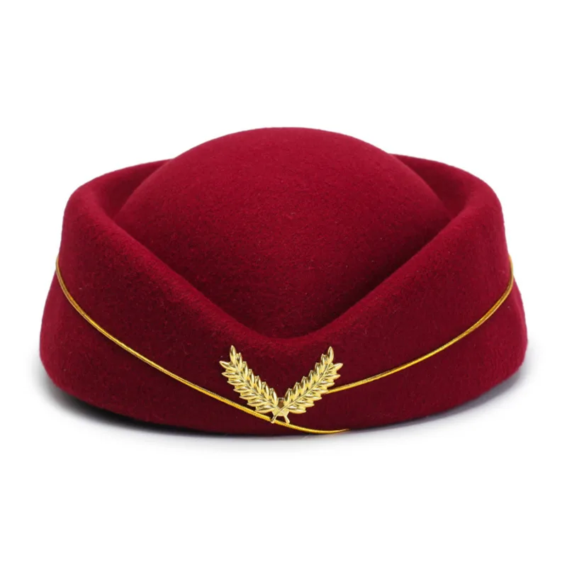 Air Hostesses Hat Stewardess Hat Beret Hat Women Formal Uniform Caps Accessory Party Hats Costume Accessories