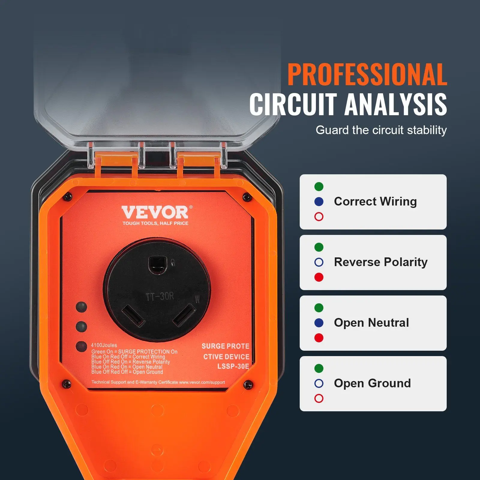 DB بالجملة 30 أمبير 4100 جولز RV عرام حامي الجهد حامي رصد الدائرة محلل قوة الحرس لنظام RV الكهربائية