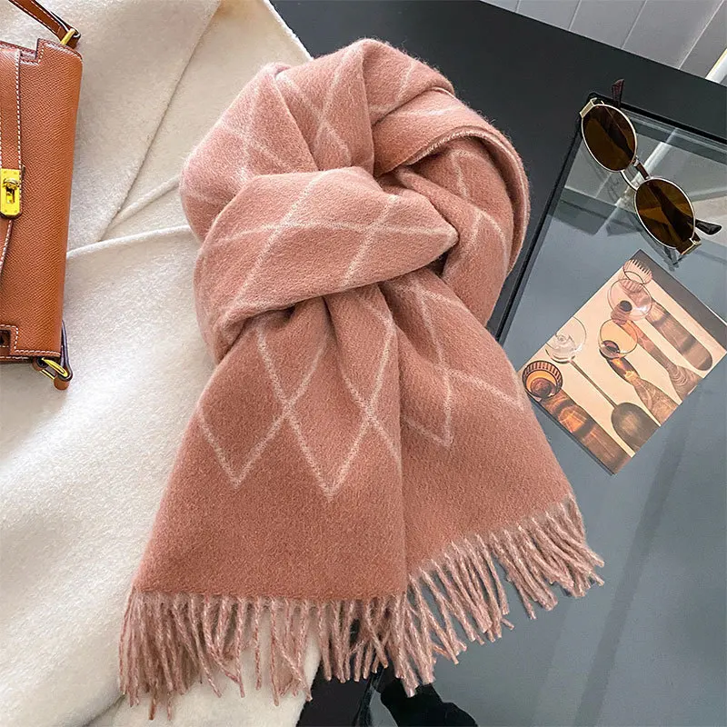 Premium Korean Style Women Scarf, Elegant Luxury Warm Neck Wrap, Versatile Autumn Winter Shawl & Neck Warmer