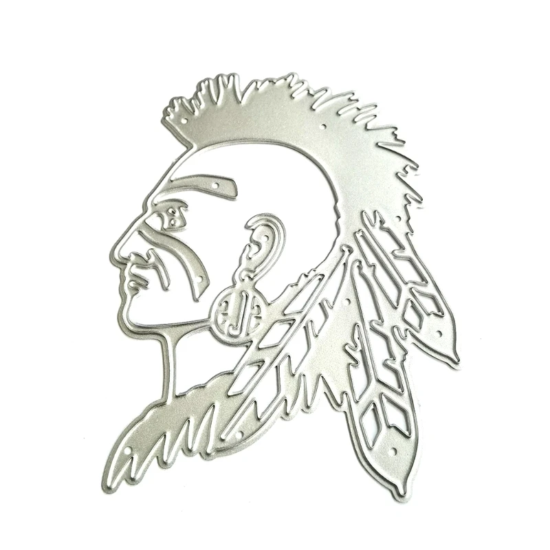 Indian Chief Metal Cutting Die Stencil Human Figure Embossing Die Cuts Template for School Classroom Teacher Student Use