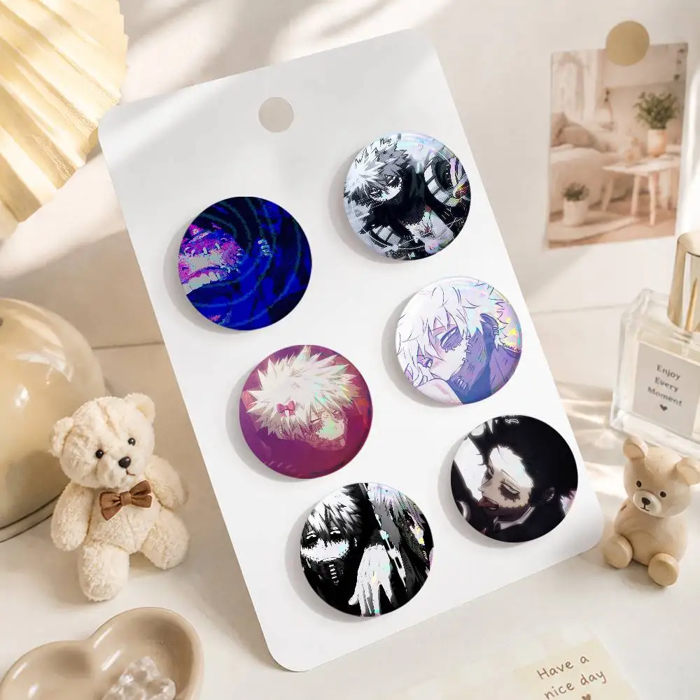 My Hero Acaa-dema-ia Dabi Creative Round Button Pins Badge Set Cartoon Anime Movie Music Pattern Brooches For Bags Jackets