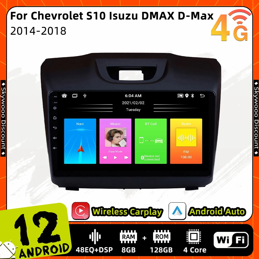 

2 Din Android Car Radio for Chevrolet S10 Isuzu DMAX D-Max 2014 - 2018 GPS Navigation Stereo Multimedia Player Autoradio Carplay