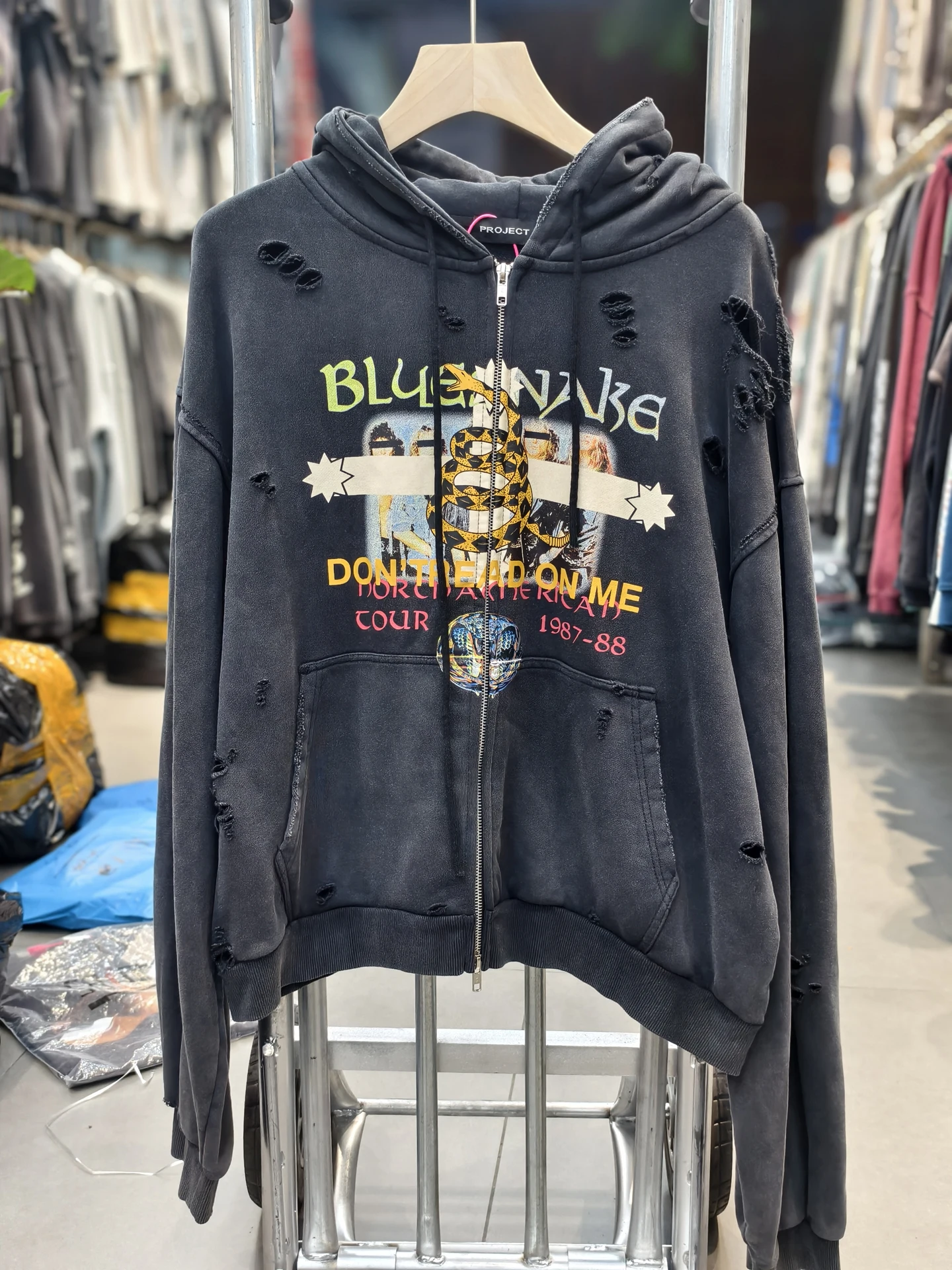 

Ailz Project Snake Year Band VTG American High Street Waed Casual Long Sve ort Hoodie Men's Loose Fit Cotton Sweatirt