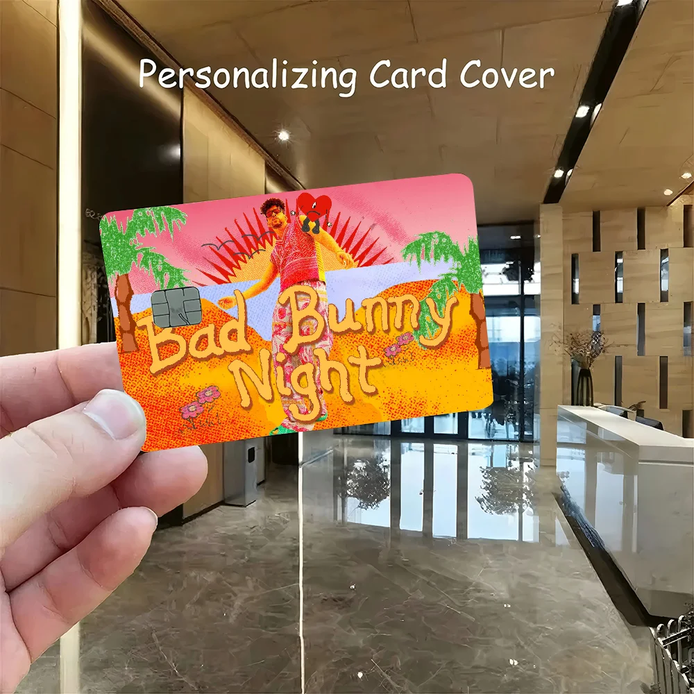 Yo Perreo Sola Bad Bunny Maluma Anmie Sticker Film Skin Cover For Credit Card Debit Bank Card Front