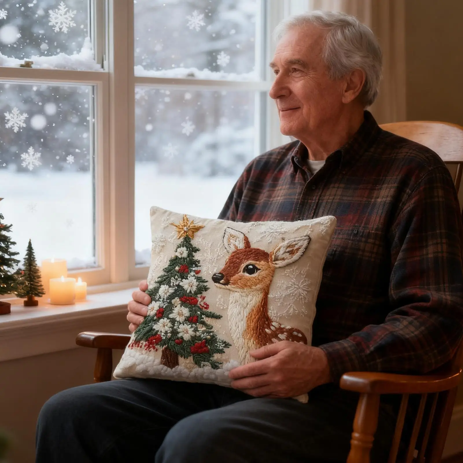 عيد الميلاد وسادة تغطي 4 قطع الكتان قابل للغسل عيد الميلاد موضوع المخدة الرنة أكياسها لقضاء عطلة لغرفة المعيشة #4