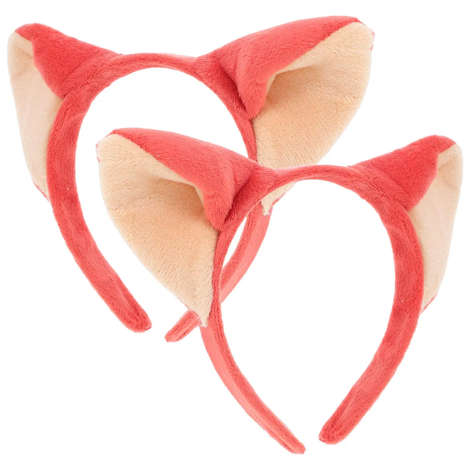 

Fox Ears Headband 2 Pcs Orange Carrot Animal Hair Hoops Girls Women Cosplay Accessories Party Masquerade Themed Decorations