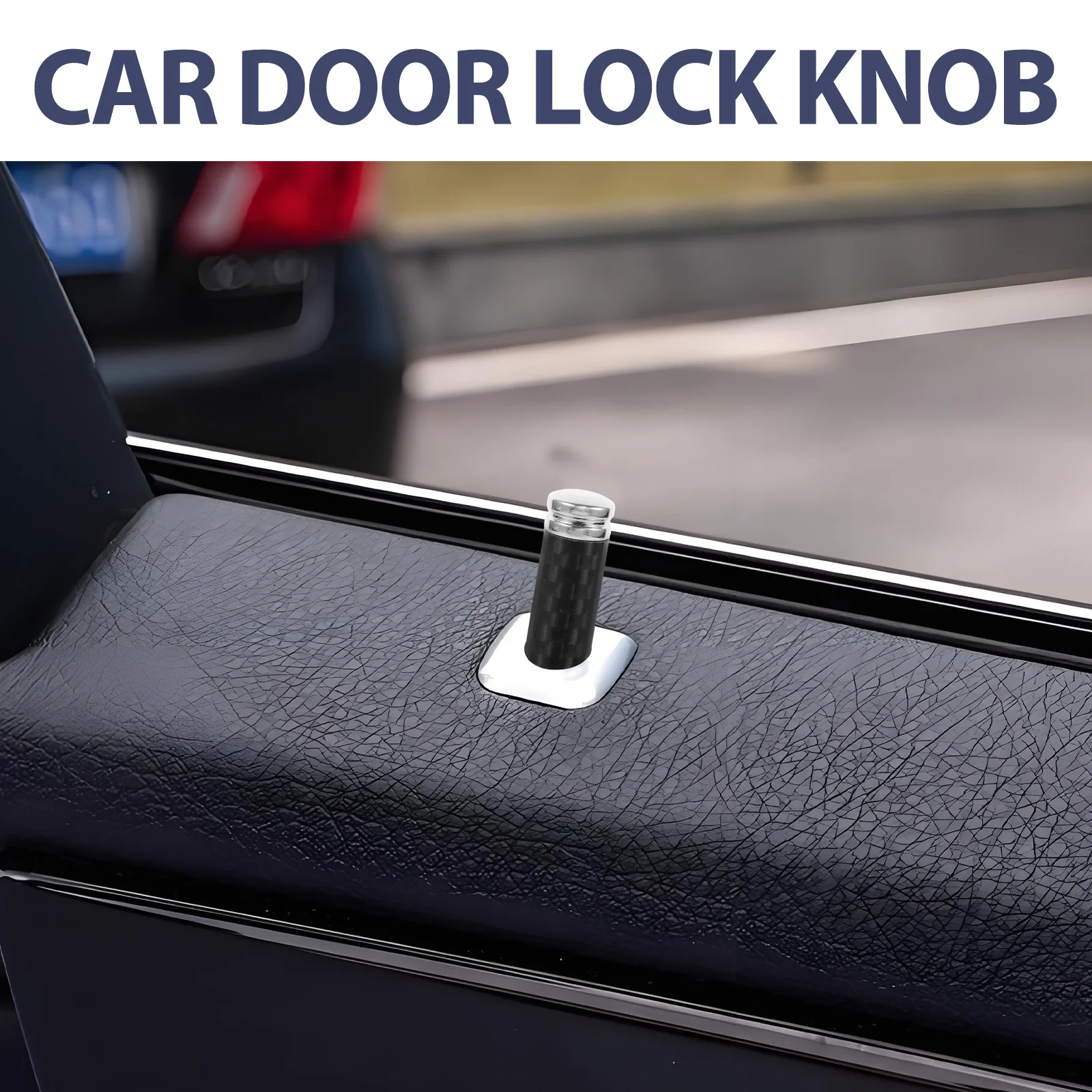 

4Pcs Car Door Lock Knob Auto Pull Pins Carbon Fiber Interior Door Handles Durable Car Accessories Automotive Accessories