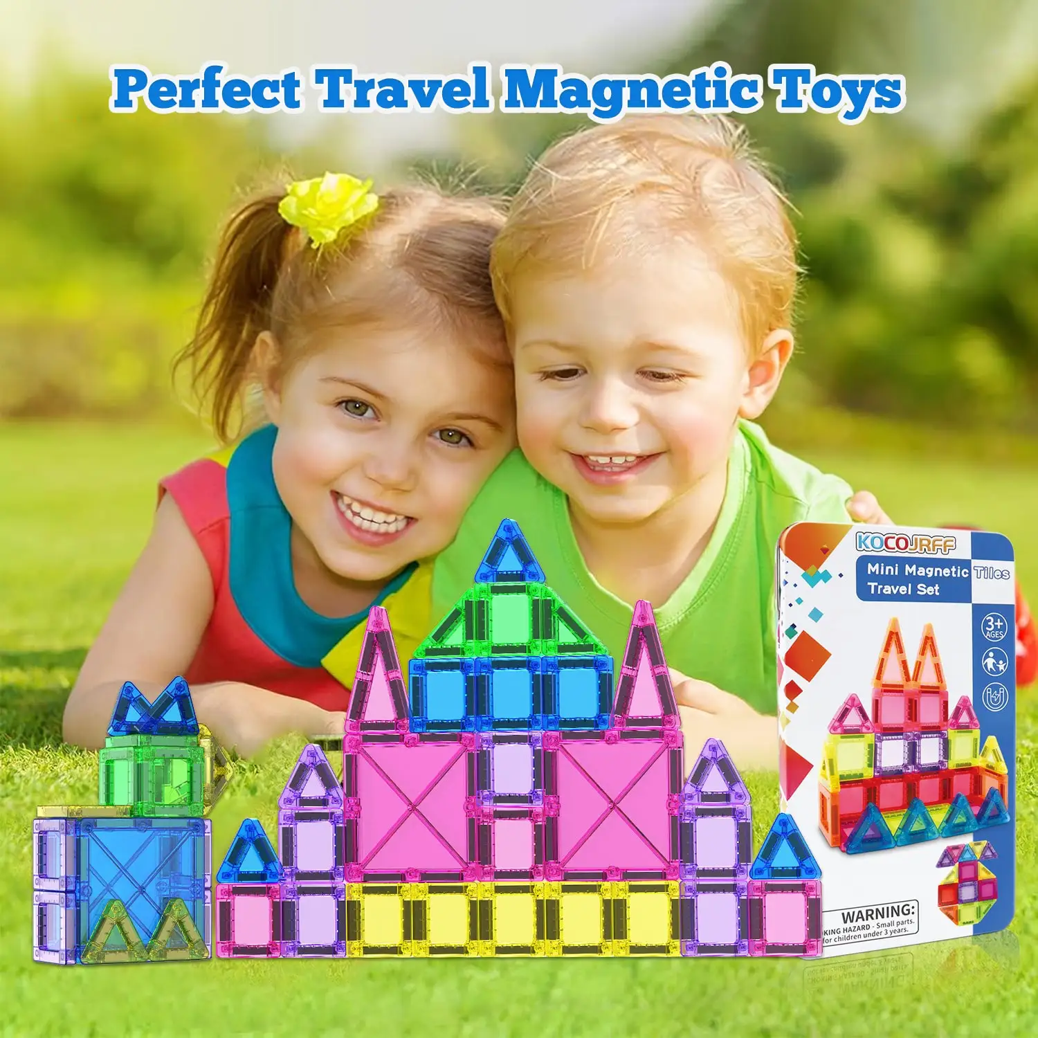 26/48 pièces blocs de construction magnétiques jouets carreaux magnétiques, jouets d'assemblage de voyage portables, combinaison de taille, cadeaux d'anniversaire de noël