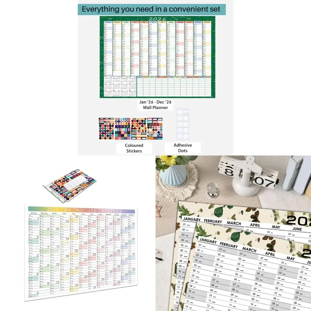 

Modern 2026 English Wall Hanging Calendar With Thick Tear Resistant Paper Design