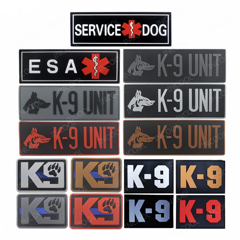 K9 Service Dog Be Kind to Dogs Patches IR Reflective Fastener PVC Rubber Embroidered Appliqued