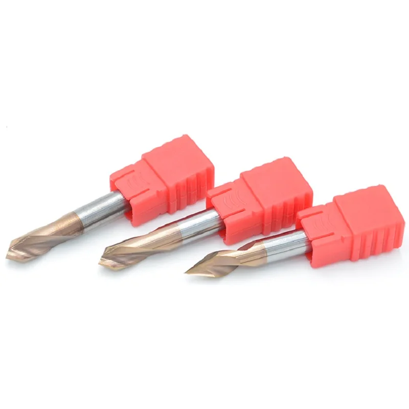 Coated  2 Flutes End Mill Engraving Carving Router Bit Tools CNC Carbide Chamfering Milling Cutter 60 90 120 Degree