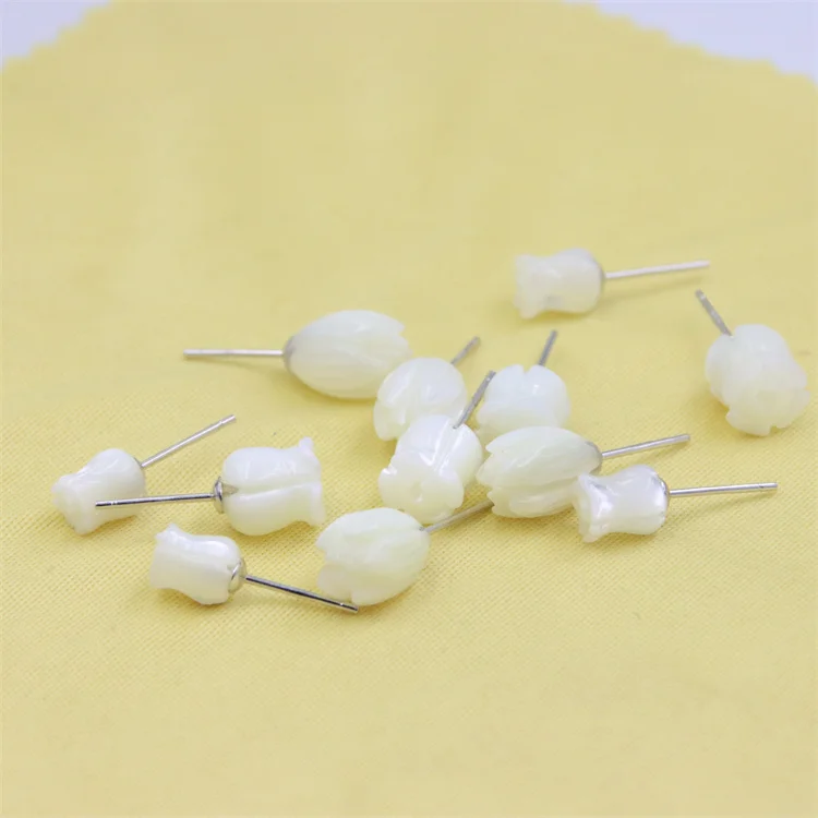 

ZFSILVER Fine Real 925 Sterling Silver Shell Flower Orchid Tuli Stud Earring For Women Girl Charm Jewelry Accessories Party Gift