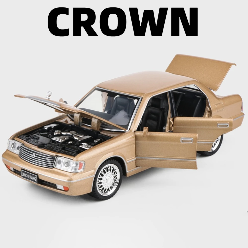 Modelo de coche Crown GR86, escala 1:32, puertas de juguete, luz musical abierta, decoración de vehículos en miniatura, colección de modelos, juguetes, regalos para niños
