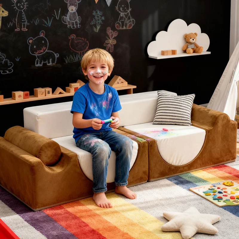 Children baby single sofa kindergarten school early education center reading area building block sofa