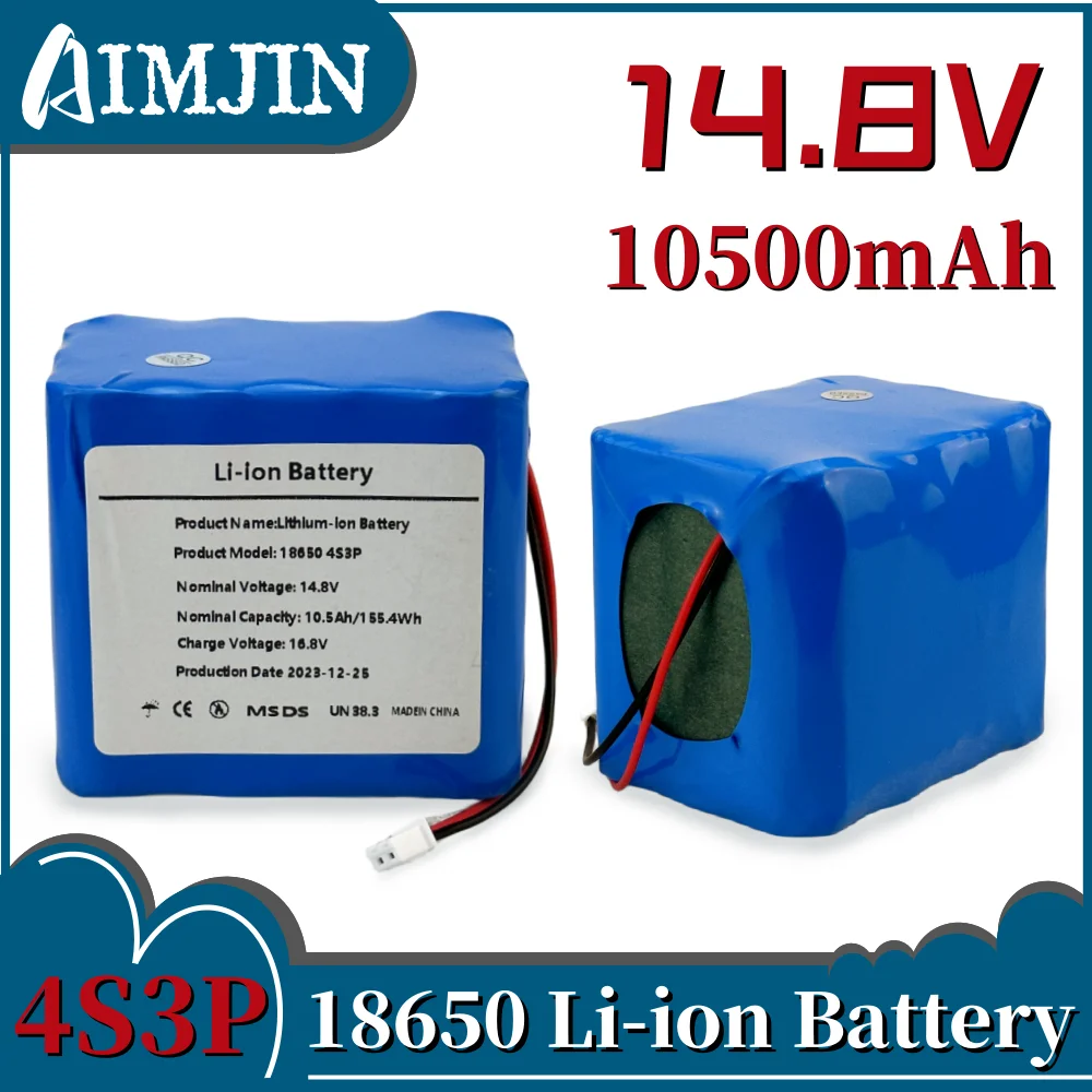 

18650 4S3P 14.8V 10.5Ah Rechargeable Lithium-ion Battery Pack for Night Fishing Lamp Heater Miner's Lamp Amplifier Etc